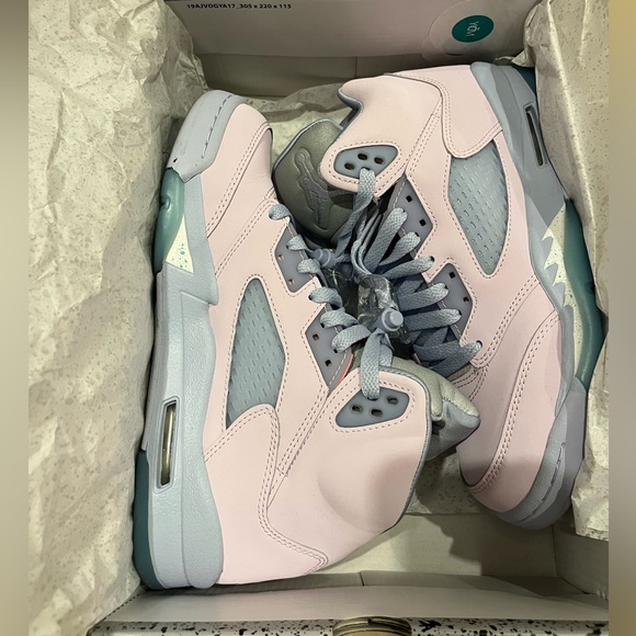pink and mint green jordans